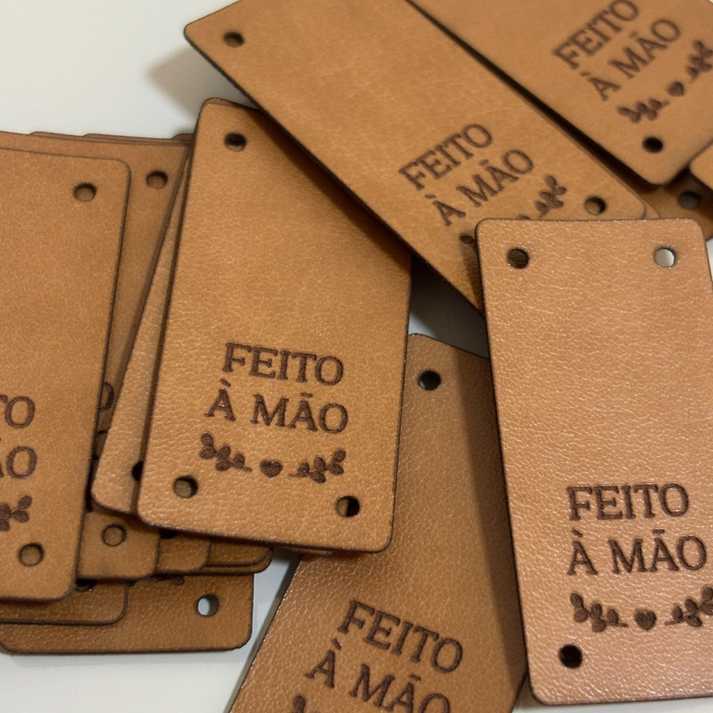 Etiqueta "Feito à mão" – Pacote com 10 unidades