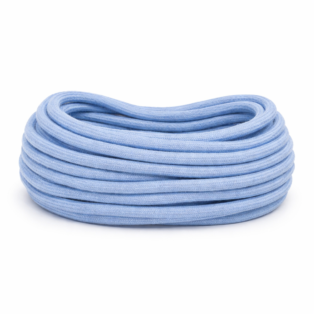 Corda Trançada com alma 7mm Azul claro 1kg  (50 metros)